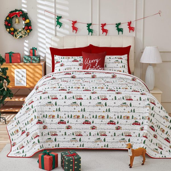 Christmas Car Quilt by Cmfshape Bedspread Set-1