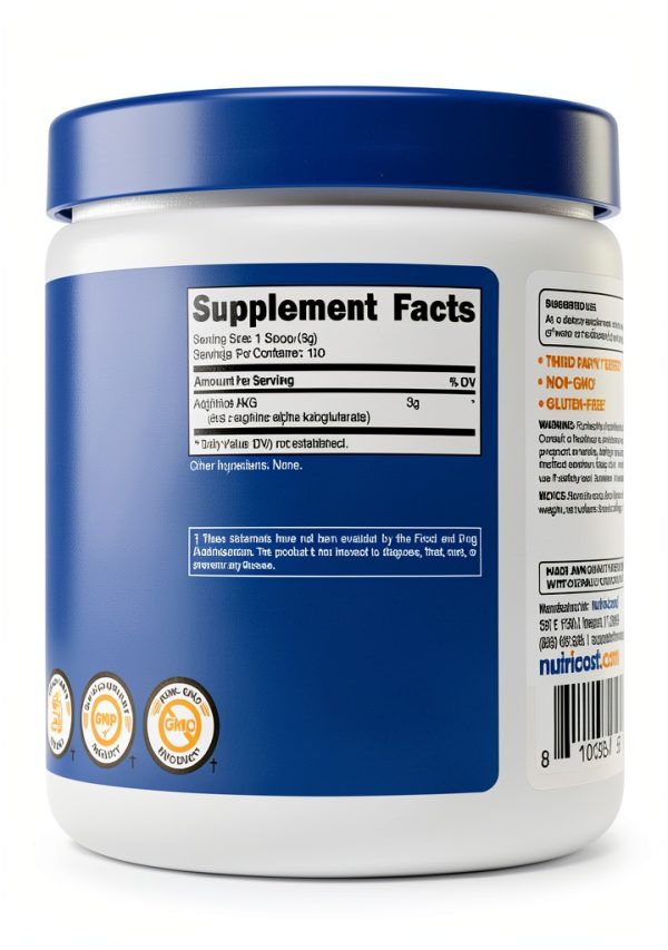 Pure Arginine AAKG Supplement 3g Per Serving Gluten Free-4