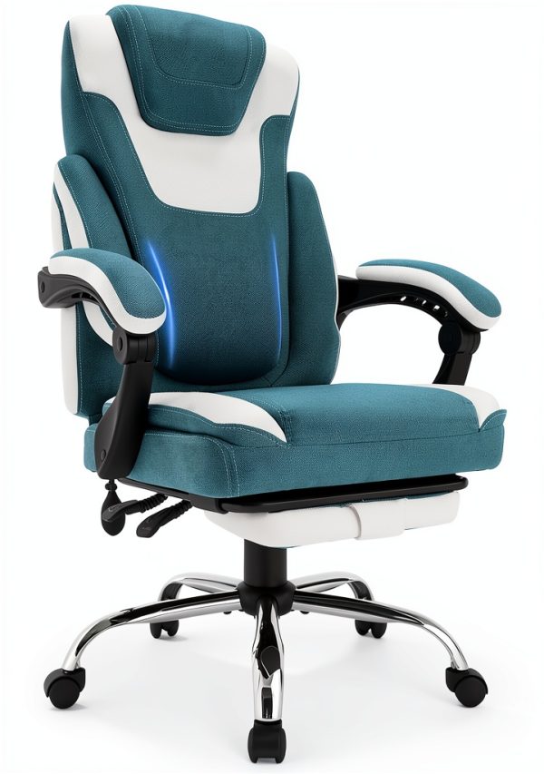 KRESTLUX Big Tall Office Chair Bluewhite Recline-0