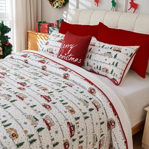 Christmas Car Quilt by Cmfshape Bedspread Set-6