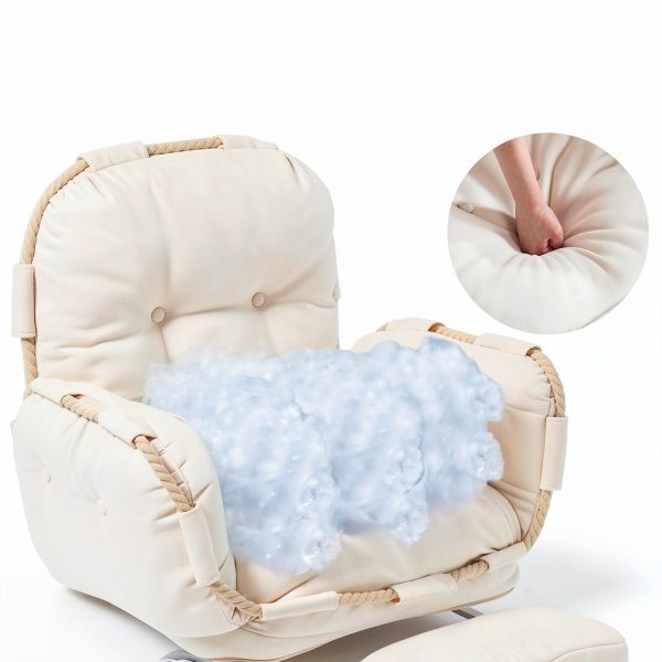 CJDSEC Beige Office Chair Adjustable Recline-4