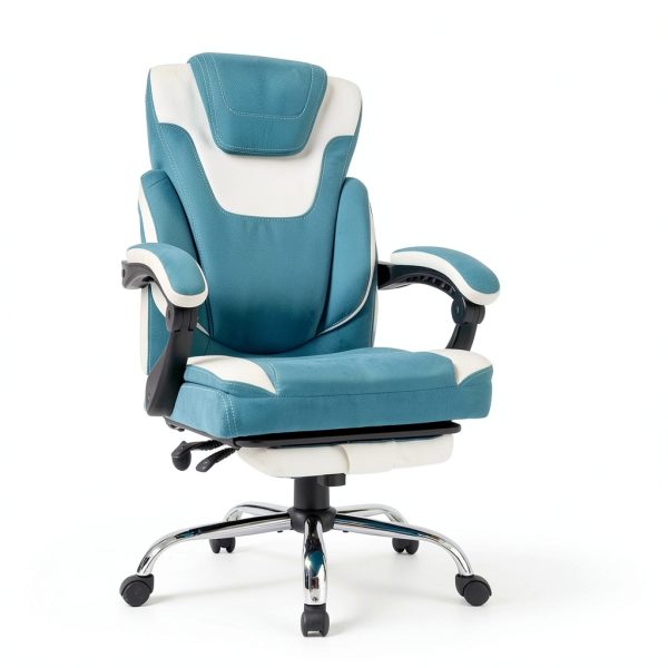 KRESTLUX Big Tall Office Chair Bluewhite Recline-7