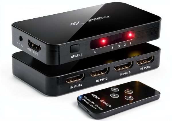 4K HDMI Switch ENBUER 4 Port HDR Black Model-0