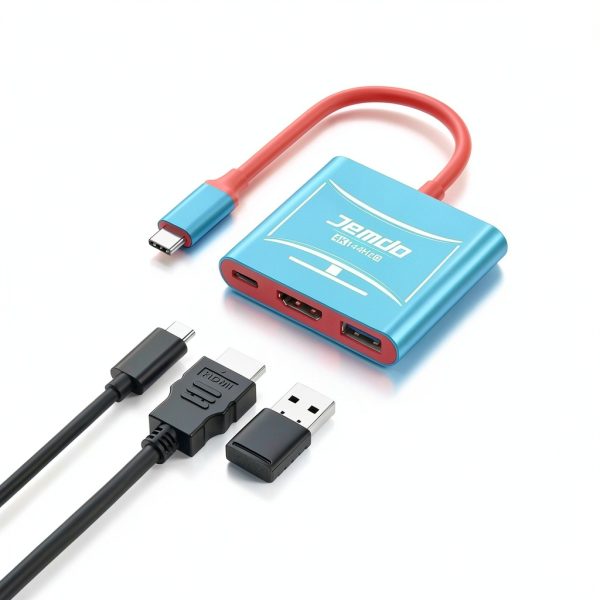 JEMDO Switch 2 Dock 4K 144Hz HDMI Blue Aluminum-2