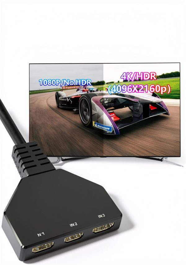 AUKOKIOULA HDMI Switch 3‑in‑1 4K 30Hz for Gamers-1