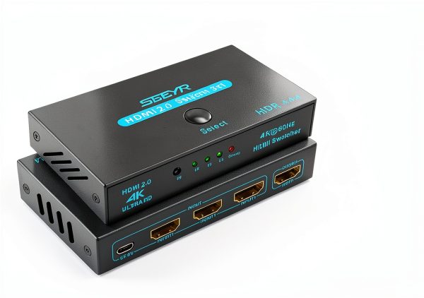 HDMI Switch SGEYR Metal 3‑Port Remote for Theater-2