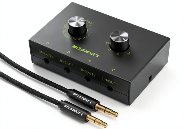 LiNKFOR 4 Port Audio Switch Selector Box-0
