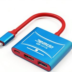 JEMDO Switch 2 Dock 4K 144Hz HDMI Blue Aluminum-0