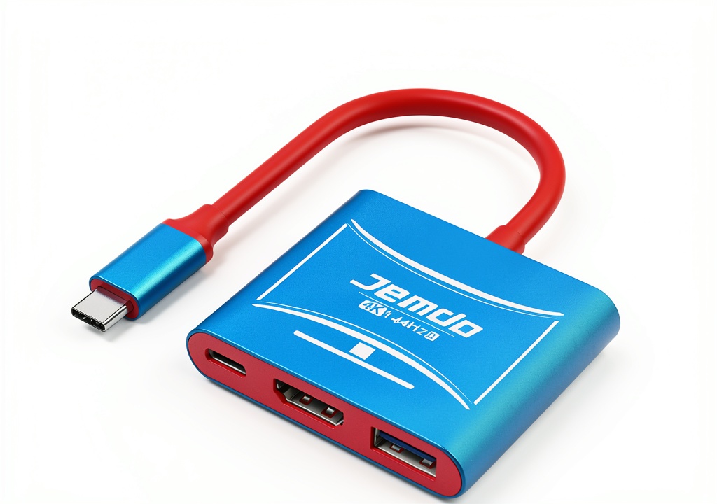 JEMDO Switch 2 Dock connected to a 4K TV in a living room