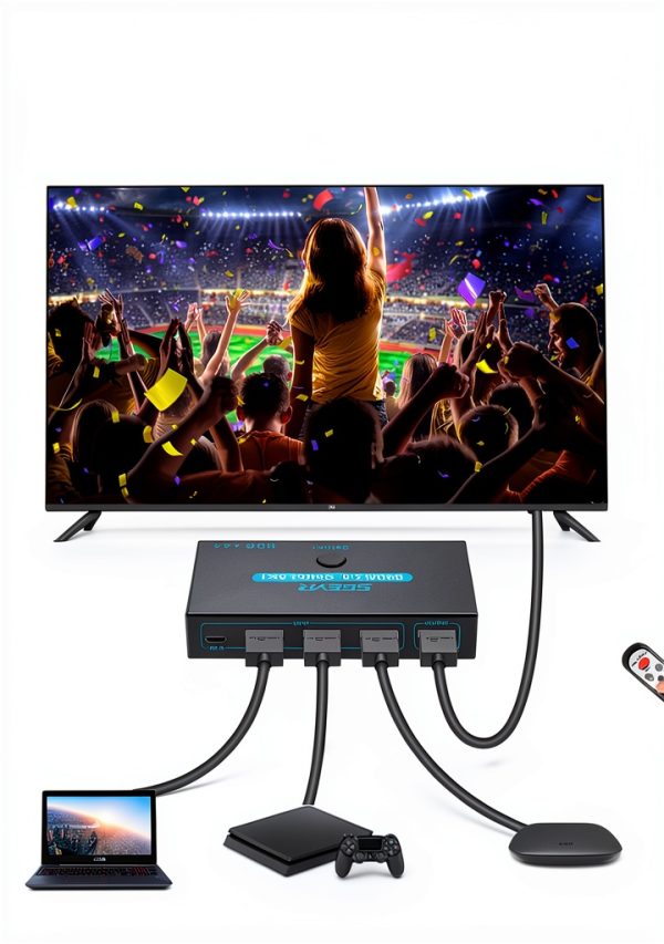 HDMI Switch SGEYR Metal 3‑Port Remote for Theater-1