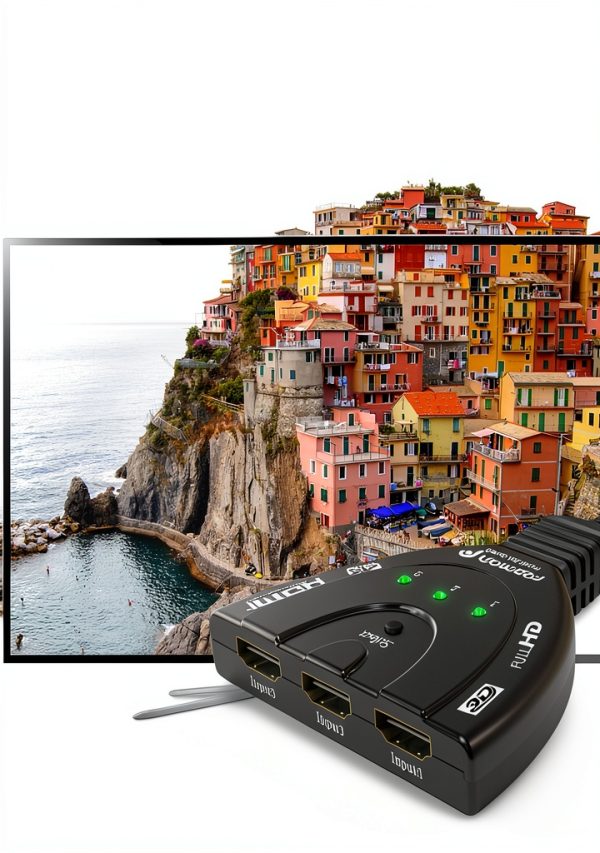 Fosmon 4K HDMI Switch 3x1 with HDCP Pass‑Through, 4K@30Hz & 4K@60Hz-2