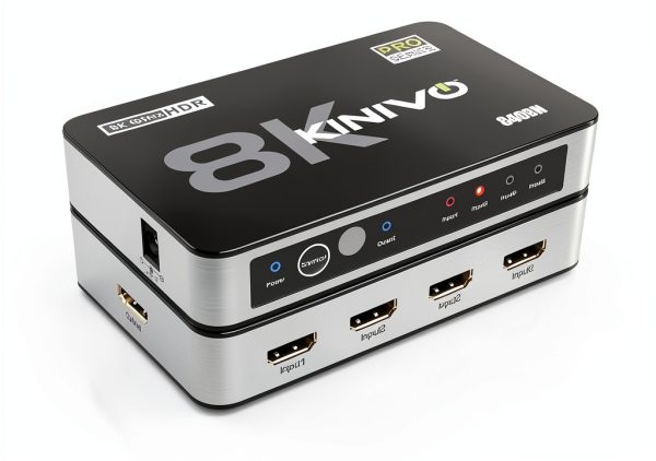 Kinivo 8K HDMI Switch 4 Port with Toslink 4K/8K Support IR Remote-0