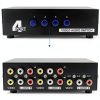 Mt-viki 4-Way AV RCA Switcher Selector - Metal Enclosure, Push Button-3