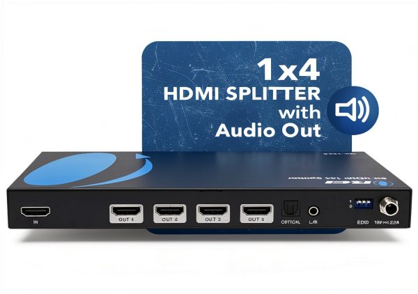 8K HDMI Audio Extractor OREI BK-104A 4-Output 8K@60Hz Optical & Analog-1