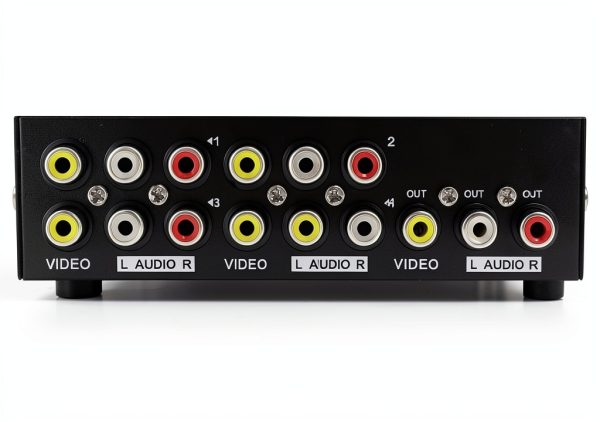 Mt-viki 4-Way AV RCA Switcher Selector - Metal Enclosure, Push Button-2