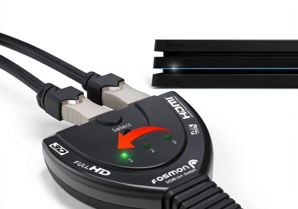 Fosmon 4K HDMI Switch 3x1 with HDCP Pass‑Through, 4K@30Hz & 4K@60Hz-1