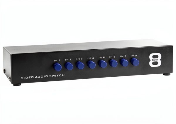 Mt-viki 8‑Way AV RCA Switch Selector PL‑831AV Metal Enclosure-1