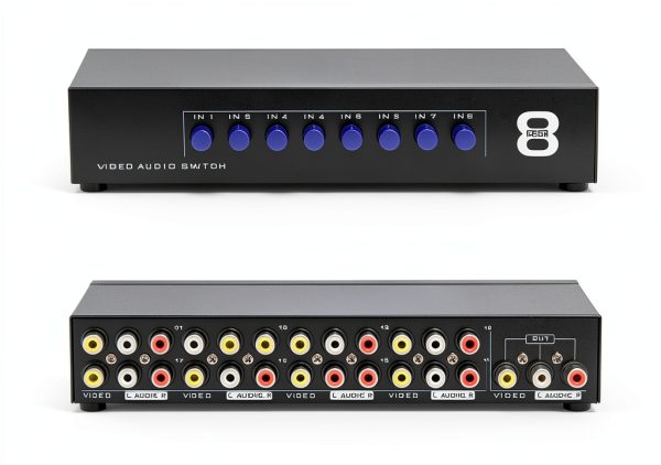 Mt-viki 8‑Way AV RCA Switch Selector PL‑831AV Metal Enclosure-3