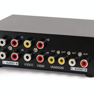 Mt-viki 4-Way AV RCA Switcher Selector - Metal Enclosure, Push Button-0