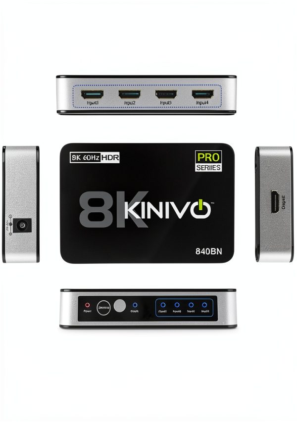 Kinivo 8K HDMI Switch 4 Port with Toslink 4K/8K Support IR Remote-6