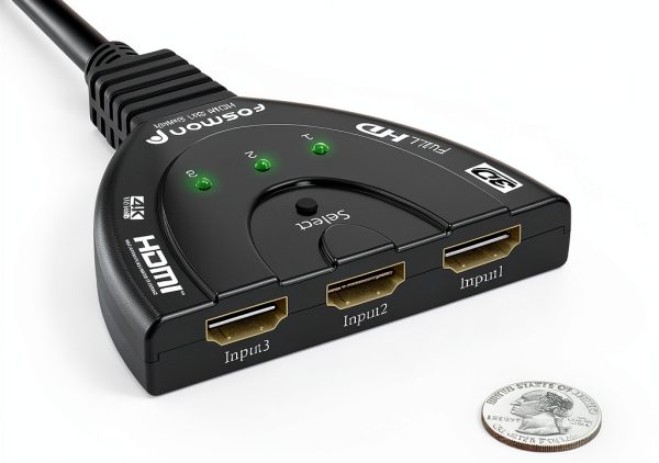 Fosmon 4K HDMI Switch 3x1 with HDCP Pass‑Through, 4K@30Hz & 4K@60Hz-4