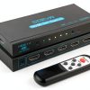 SGEYR 5x1 HDMI Switch 4K 30Hz Metal HDMI Selector Blue-0