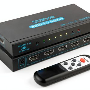 SGEYR 5x1 HDMI Switch 4K 30Hz Metal HDMI Selector Blue-0