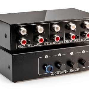 Audio Switcher BolAAzuL 4 in 1 Stereo Selector Metal Housing Plug Play-0