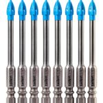 Glass and Tile Drill Bit Toolant 1/4" 10pc Set Hex Shank for Tiles-0
