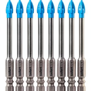 Glass and Tile Drill Bit Toolant 1/4" 10pc Set Hex Shank for Tiles-0