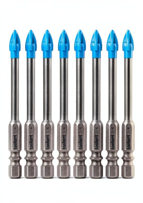 Glass and Tile Drill Bit Toolant 1/4" 10pc Set Hex Shank for Tiles-0