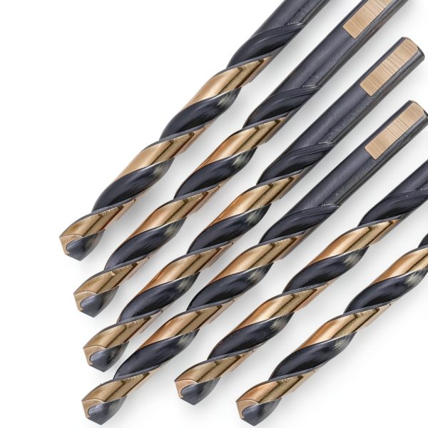 DRILLFORCE 27/64" Black & Gold Twist Drill Bits 6pcs Multi-Material-1