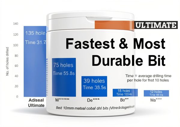 Metal Drill Bit Adiseal 3mm Cobalt Twist Long Length Fastest Lasting-1