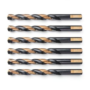 DRILLFORCE 27/64" Black & Gold Twist Drill Bits 6pcs Multi-Material-0