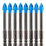 Glass and Tile Drill Bit Set toolant 5/16" 10pc Long 1/4 Hex Shank-0