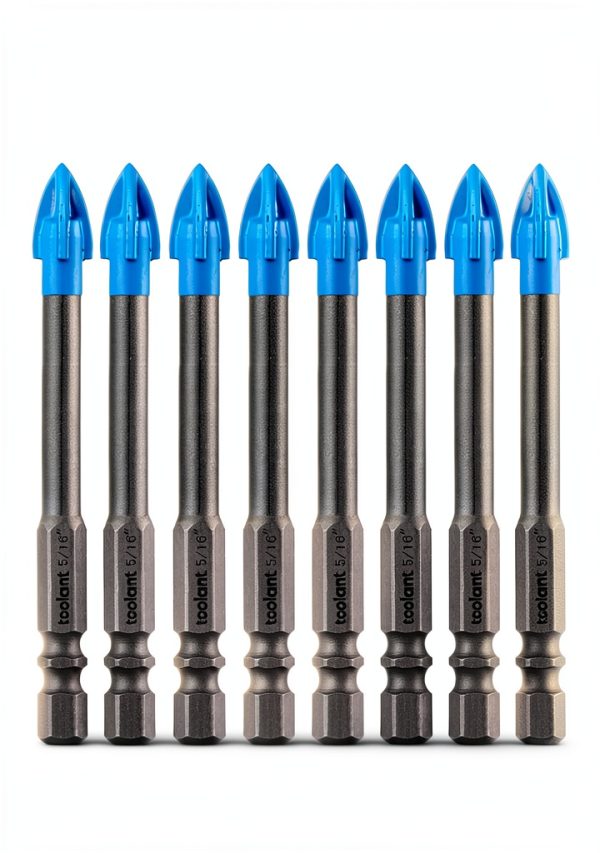 Glass and Tile Drill Bit Set toolant 5/16" 10pc Long 1/4 Hex Shank-0