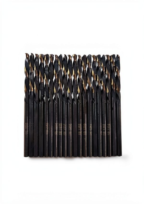 VCT Left Hand Twist Drill Bits 1/8 Black & Gold 2-1/2 Long 20-Pack-1